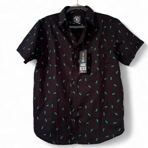 NWT Mens Black and Green Dollar Sign Shirt